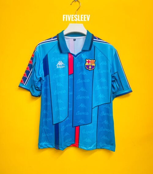 BARCELONA 1996-97 AWAY RONALDO FIVESLEEV