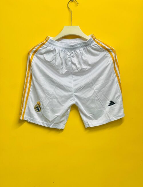 REAL MADRID WHITE & GOLD STRIP SHORTS