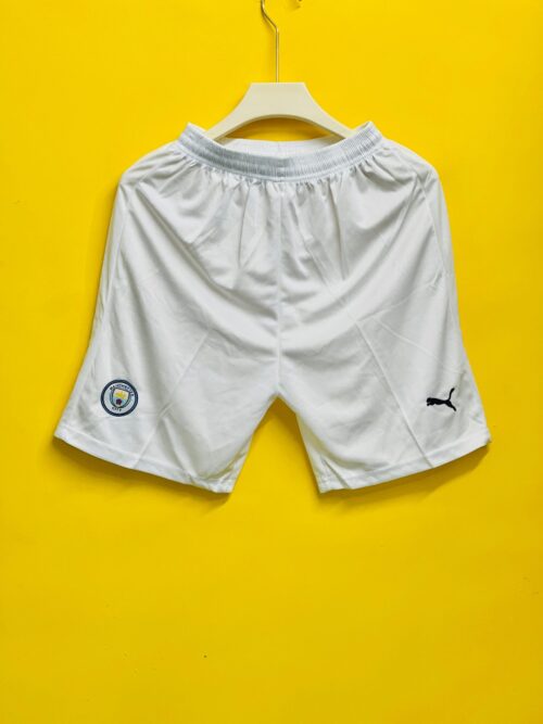 MANCHESTER CITY FC FULL WHITE FOOTBALL SHORTS