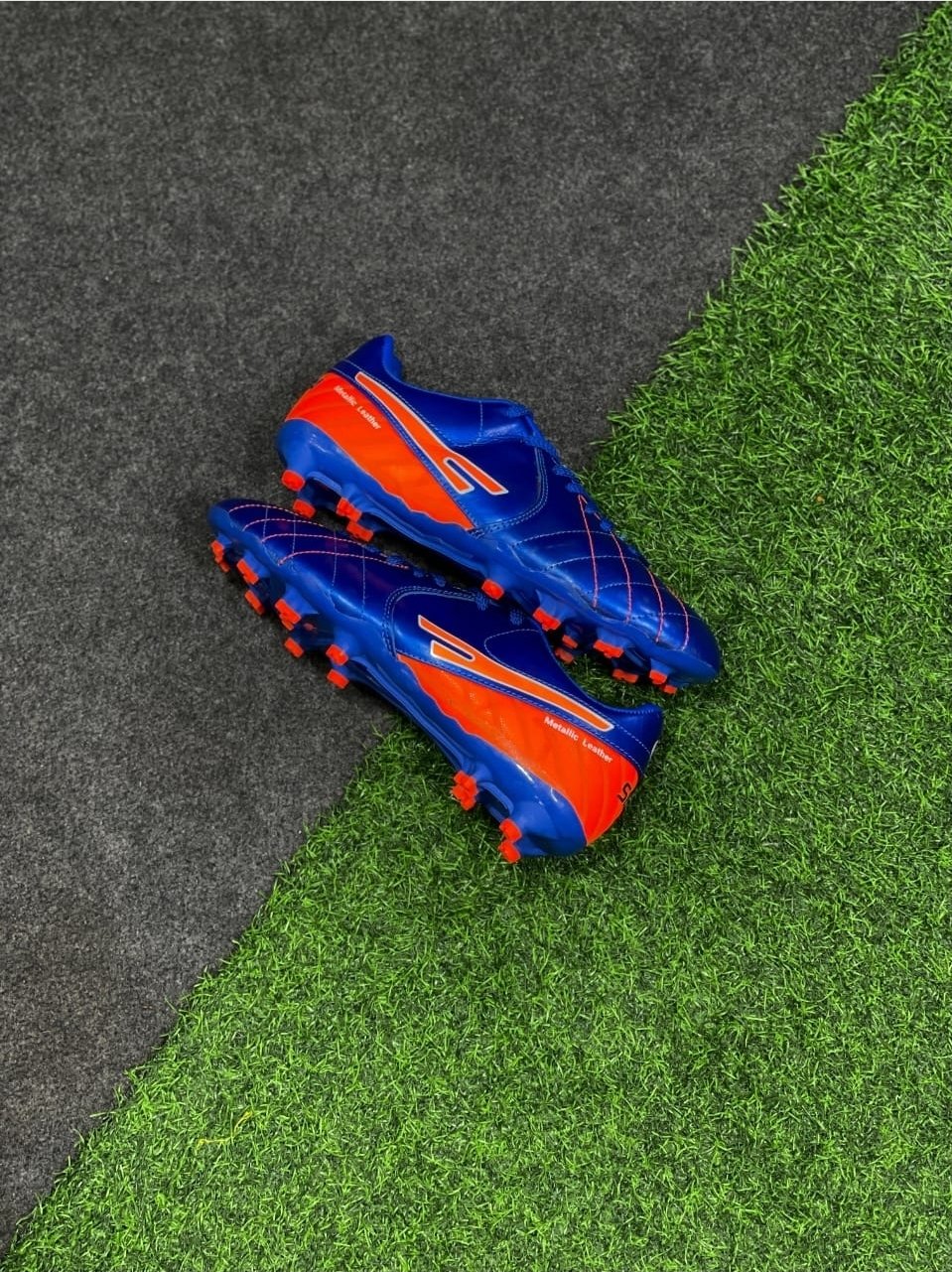 SEGA METALLIC LEATHER BLUE+ORANGE