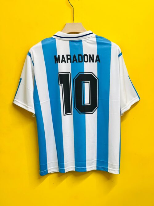 ARGENTINA 1992 RETRO HOME JERSEY FIVESLEEV MARADONA EMBROIDERY