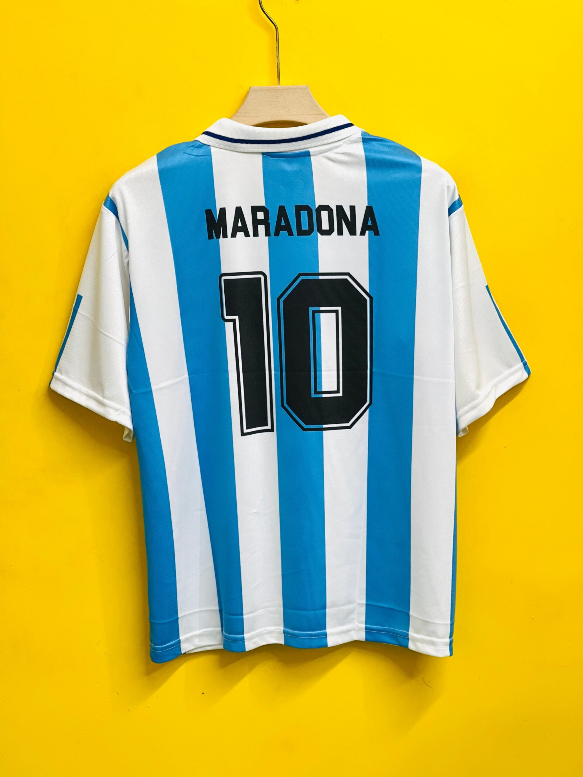 ARGENTINA 1992 RETRO HOME JERSEY FIVESLEEV MARADONA EMBROIDERY