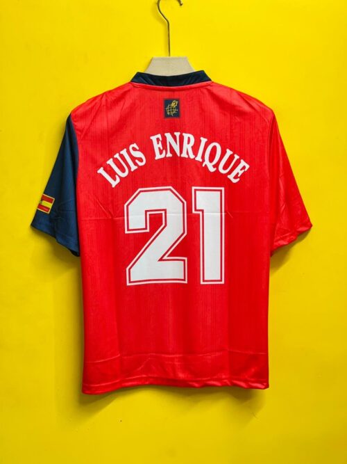 SPAIN 1996 RETRO HOME JERSEY 
FIVE SLEEVE  EMBROIDERY