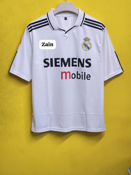 REAL MADRID 2003-04 RETRO HOME JERSEY FIVESLEEV