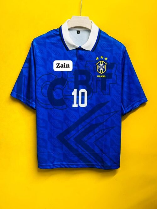 BRAZIL 1991-93 AWAY RETRO FIVE SLEEVE JERSEY PELE