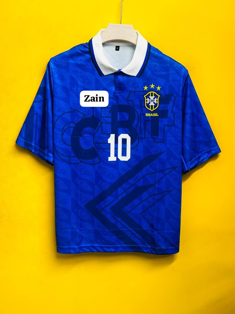 BRAZIL 1991-93 AWAY RETRO FIVE SLEEVE JERSEY PELE