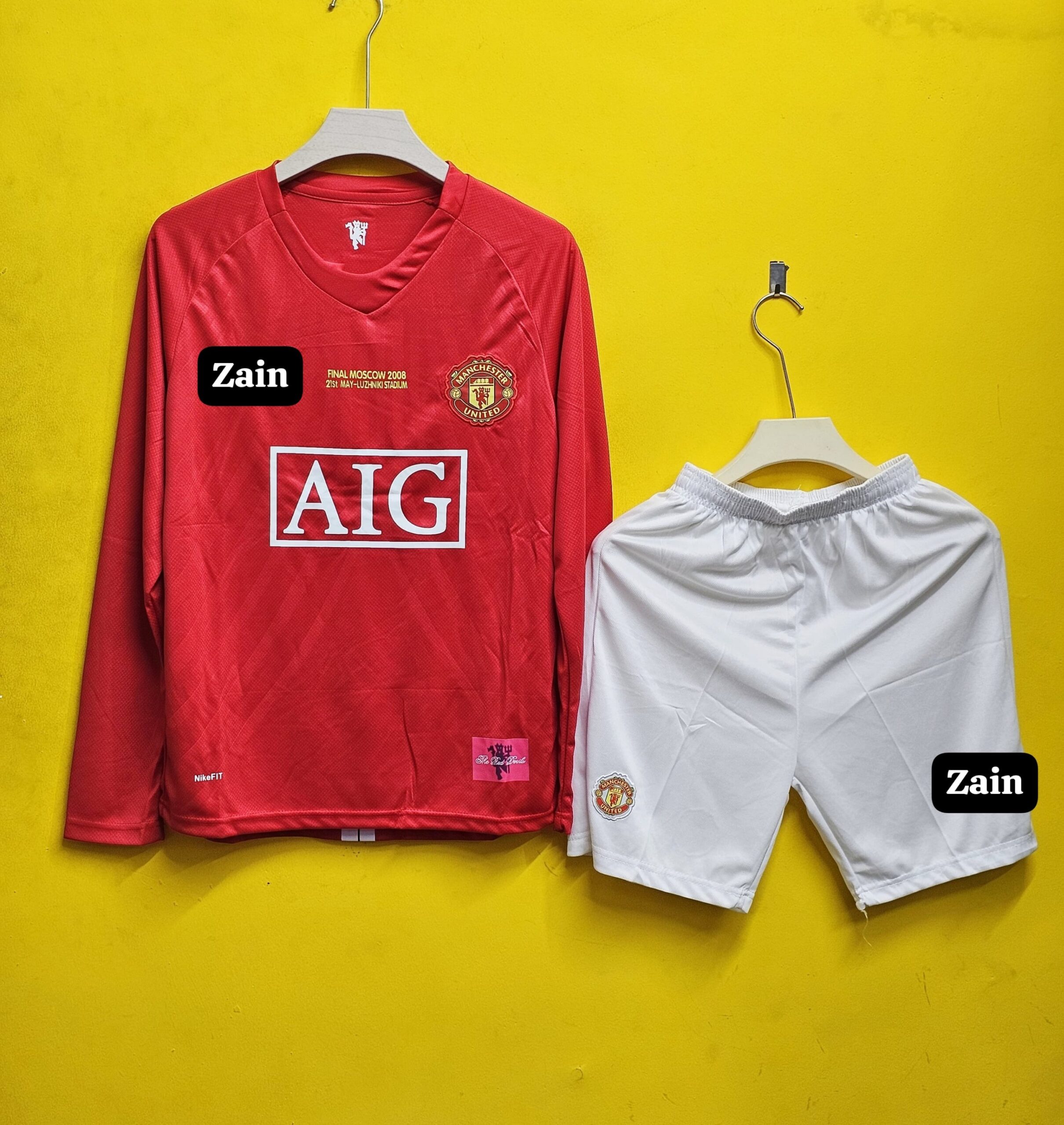 MAN UNITED 2007-08 FAN VERSION SET (FULL SLEEVE)