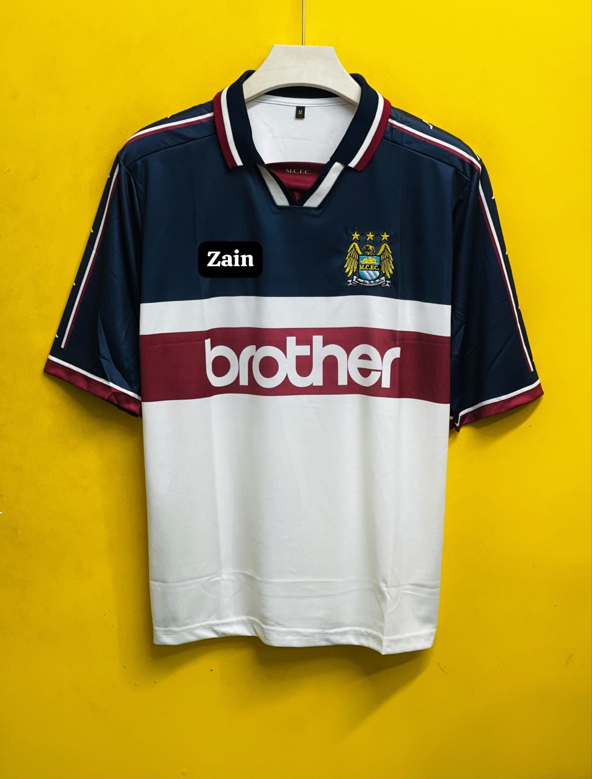 MAN CITY 1997-98 RETRO KINKLADZE (FIVESLEEV EMBROIDERY)