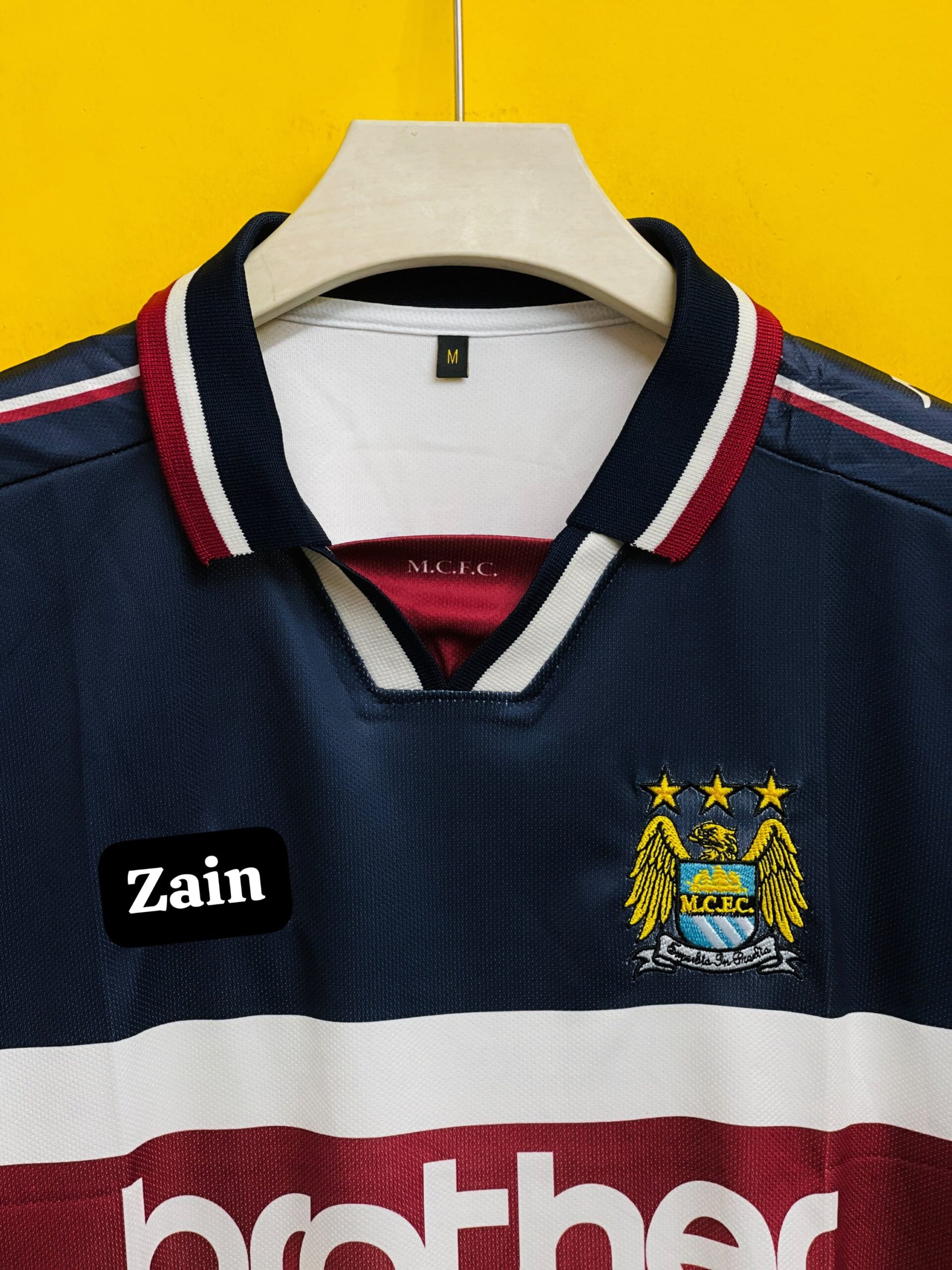 MAN CITY 1997-98 RETRO KINKLADZE (FIVESLEEV EMBROIDERY) - Image 2