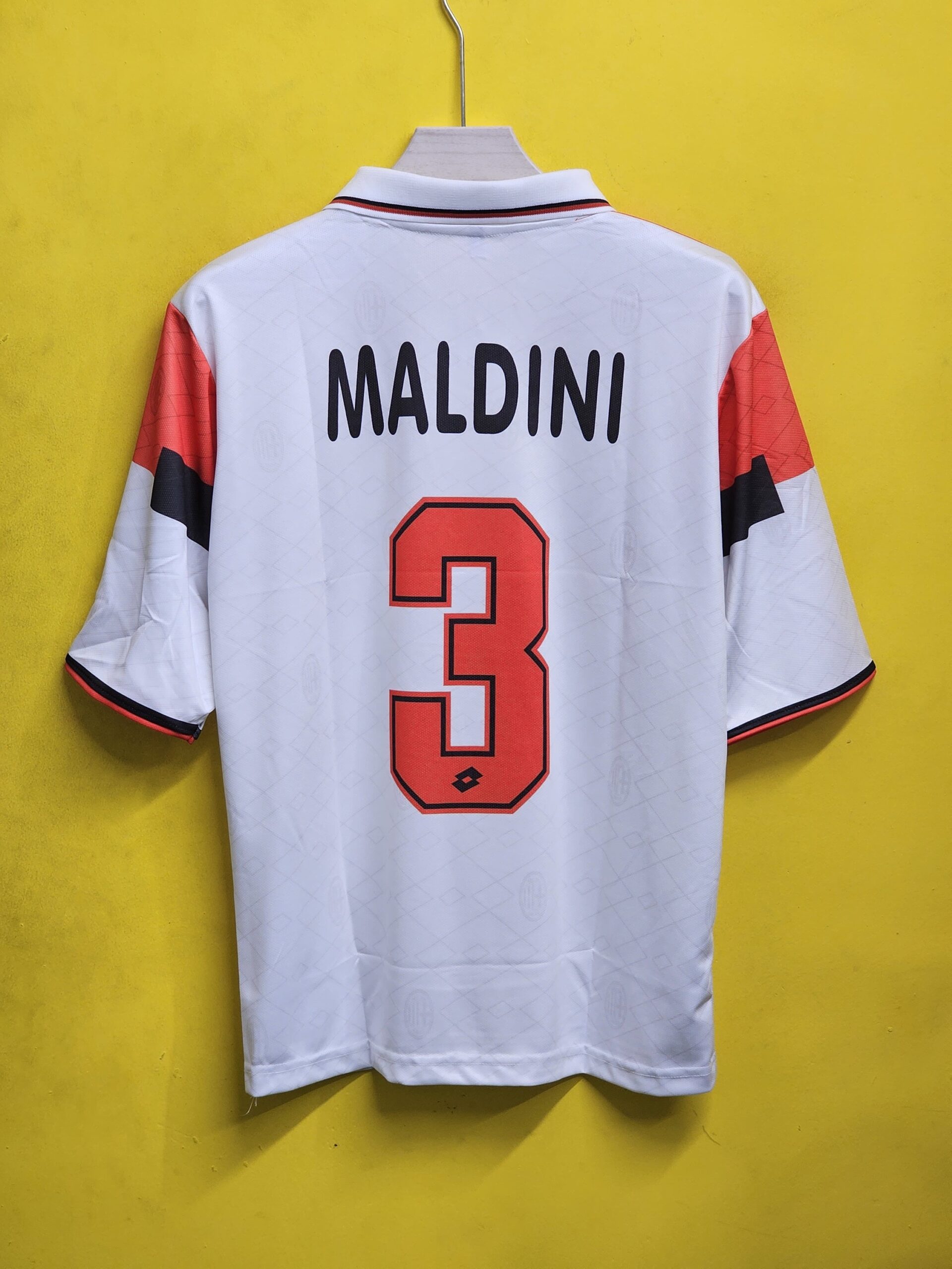 ACMILAN MALDINI 1994-1995 AWAY EMBROIDERY FIVESLEEV
