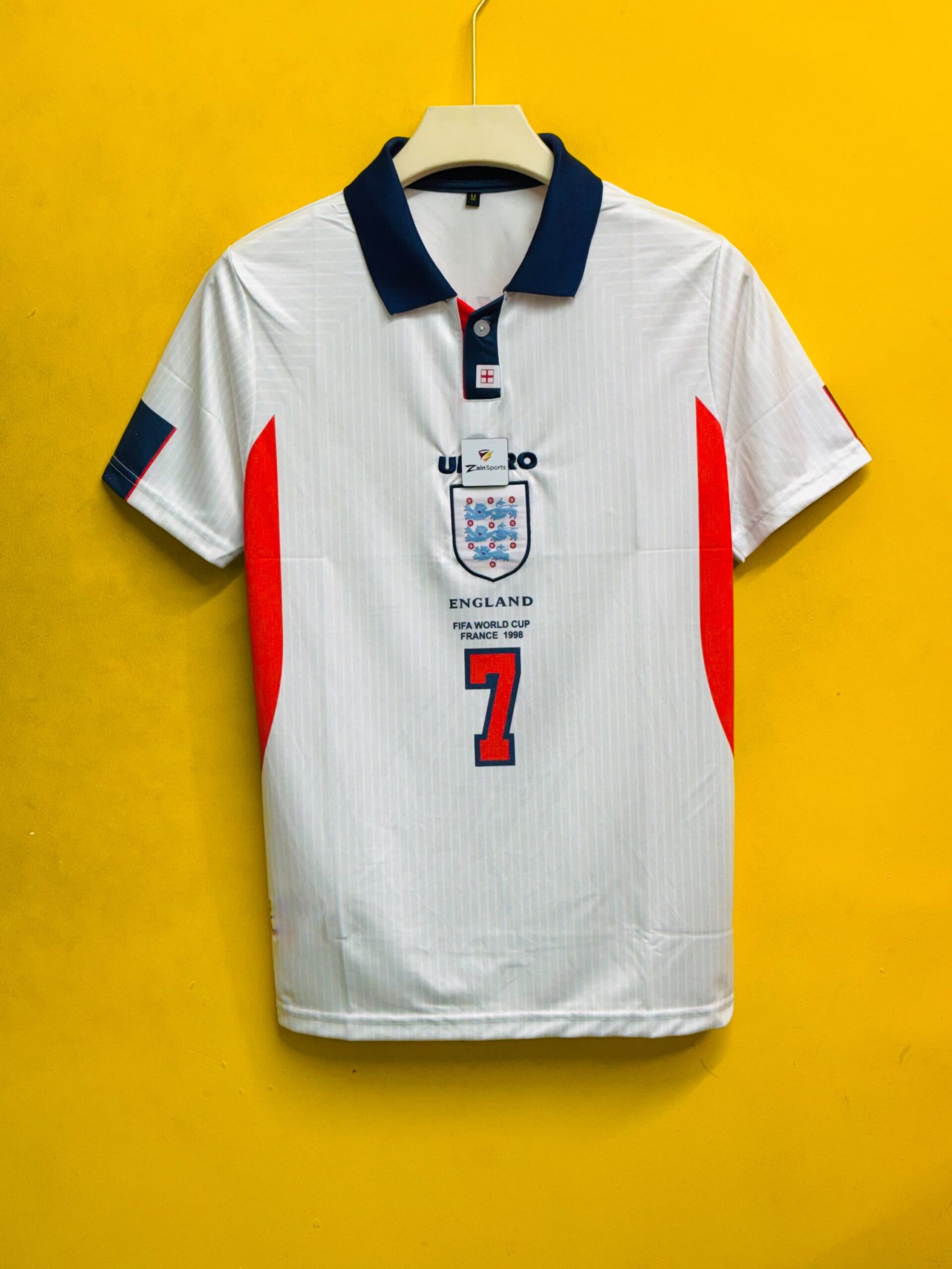ENGLAND 1998 HOME WORLD CUP BECKHAM (EMBROIDERY)