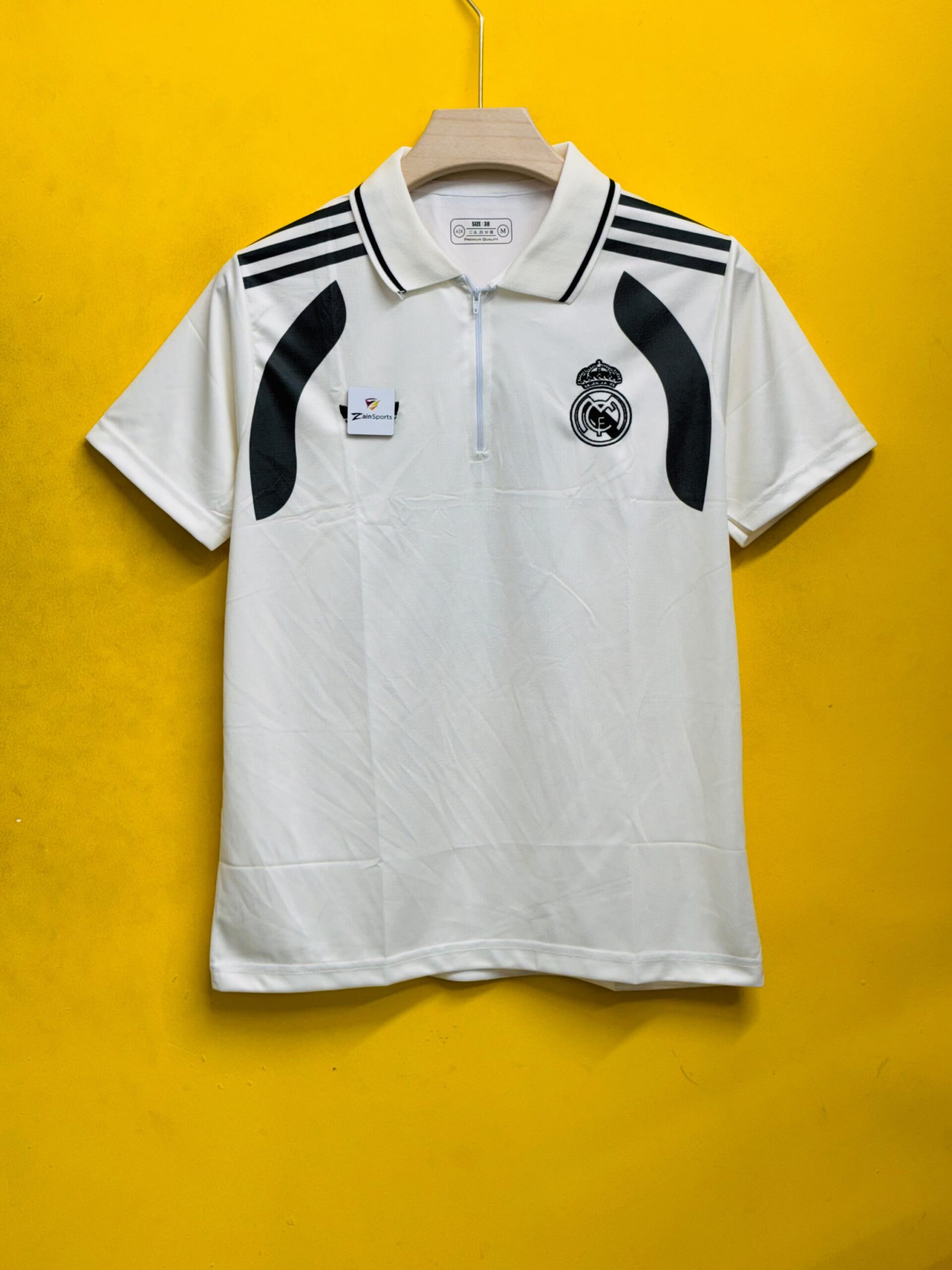 REAL MADRID POLO T-SHIRT MBAPPE BLACK LINE (EMBROIDERY)
