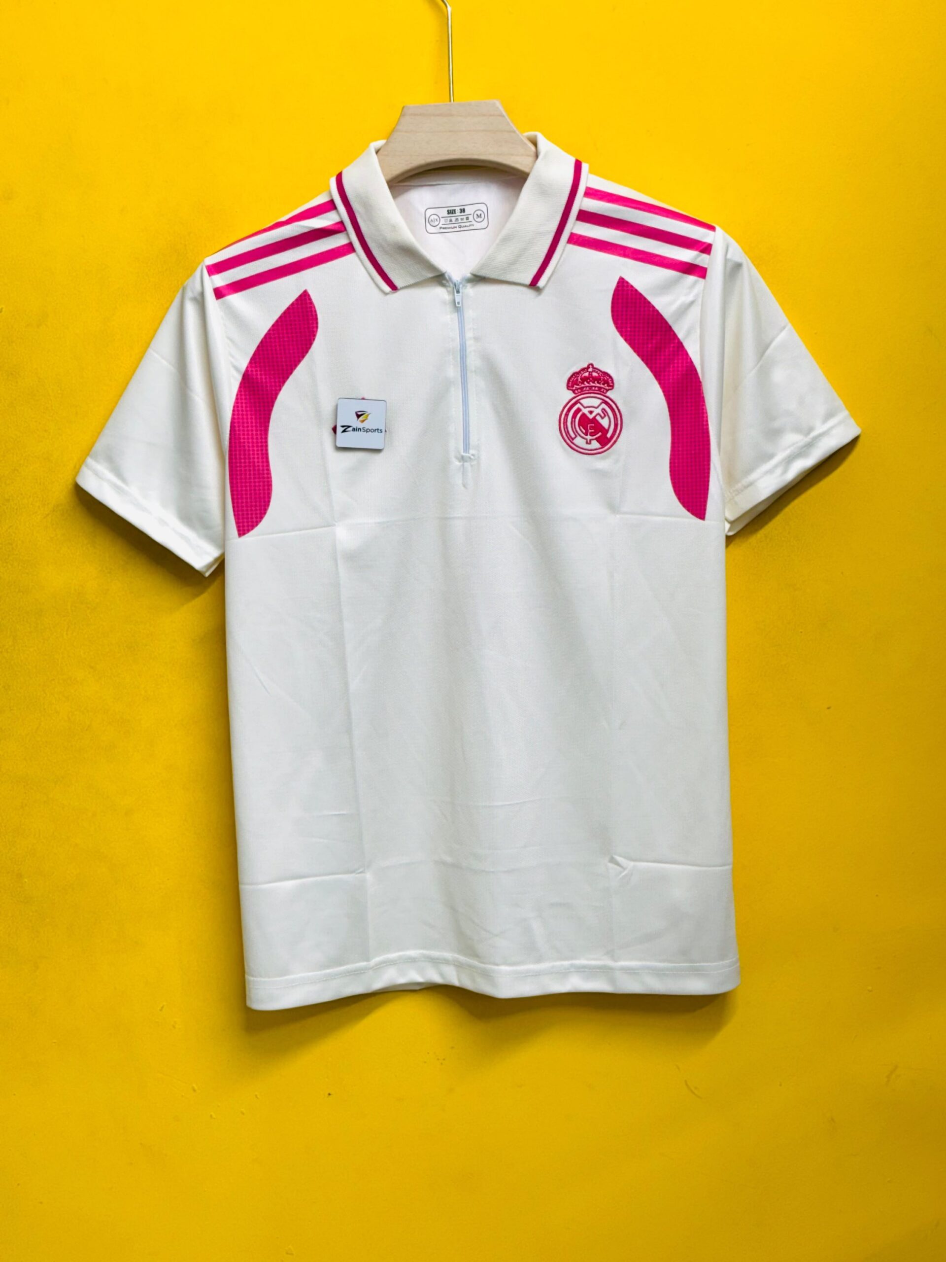 REAL MADRID POLO T-SHIRT MBAPPE PINK LINE (EMBROIDERY)