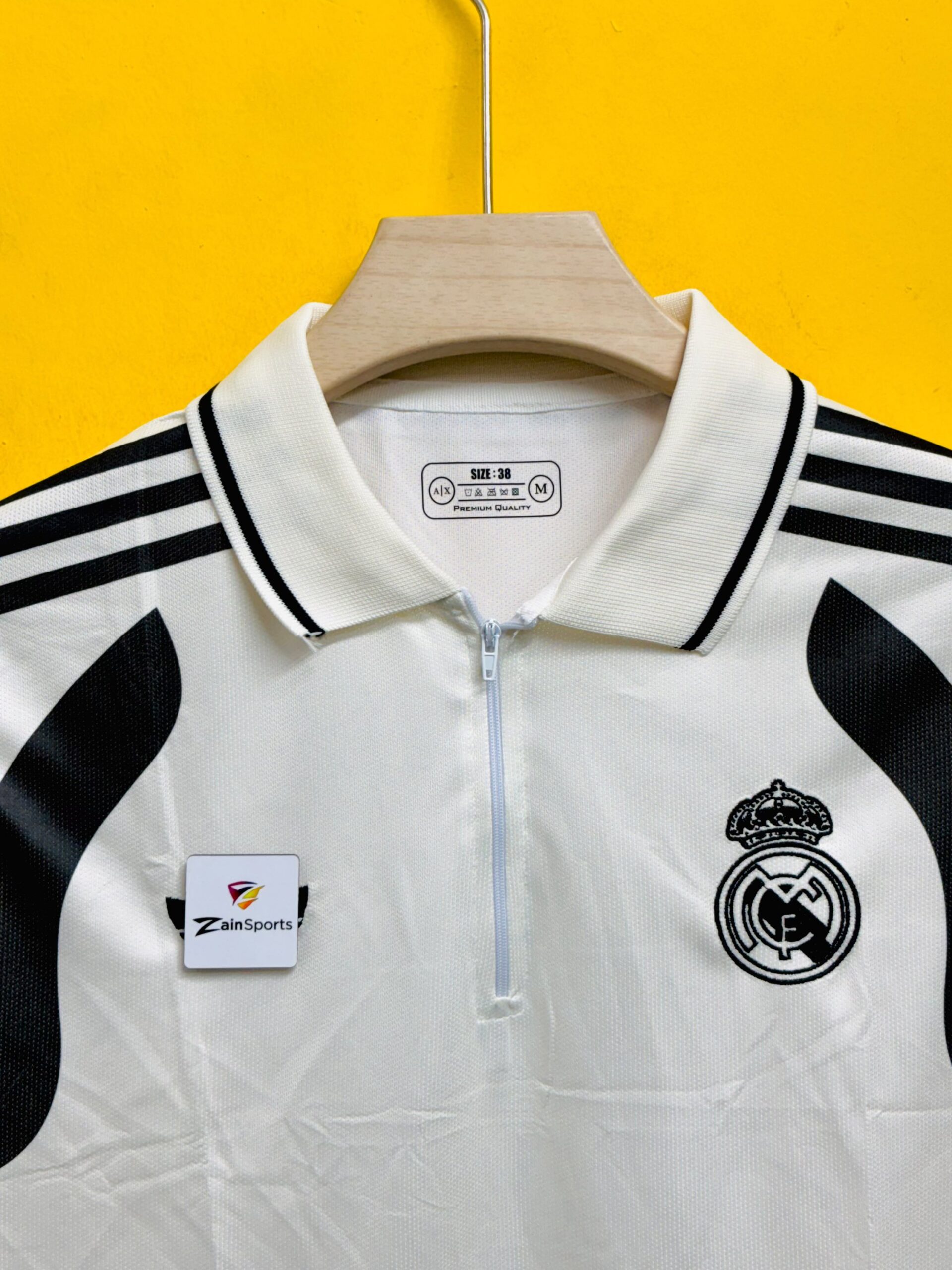 REAL MADRID POLO T-SHIRT MBAPPE BLACK LINE (EMBROIDERY) - Image 3