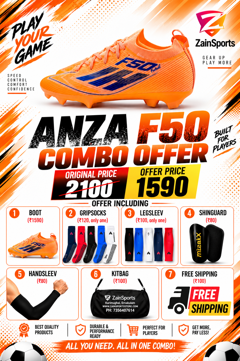 ANZA F50 ORANGE COMBO✅ - Image 2