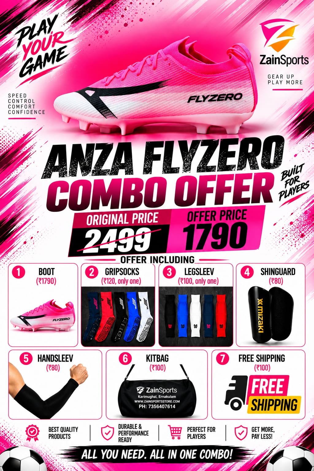 ANZA FLYZERO WHITE PINK COMBO ✅ - Image 2